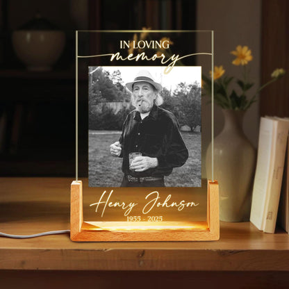 Custom Photo Memorial Night Light, Dad Mom Remembrance In Loving Memory, Memorial Picture Gift, Mom Loss Night Light, Loss of Father Gift