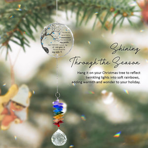You Left Me Beautiful Memories Personalized Memorial Ornament, Crystal Heart Ornament Sympathy gift, Memorial gift with name, Prism rainbow