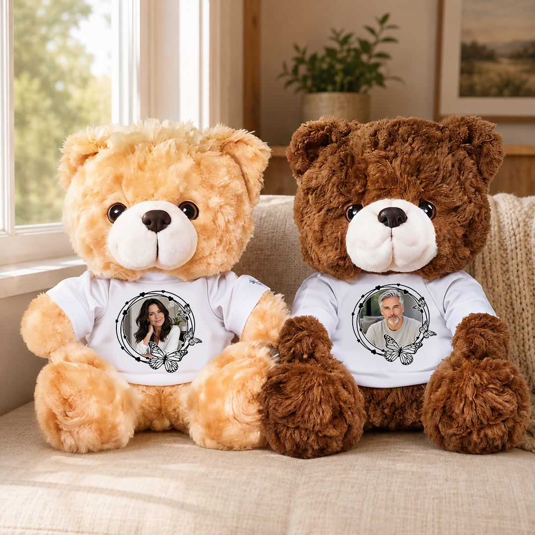 Memorial Tree Butterflies Cardinals Teddy Bear - Memorial Gift - Personalized Plush Bear