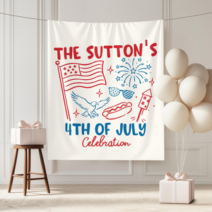 4th of July Party Banner: Custom USA Theme Party Decorations America 250th Anniversary Sign