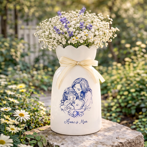 Custom Photo Vase, Personalized Family Photo Vase, Line Art Portrait Vase, Love Makes a Family Gift, Custom Picture Flower Vase