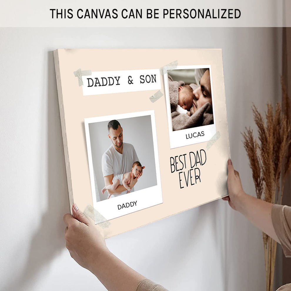 Best Dad Ever - Personalized Canvas - Father's Day or Birthday gift for Dad from Daughter & Son