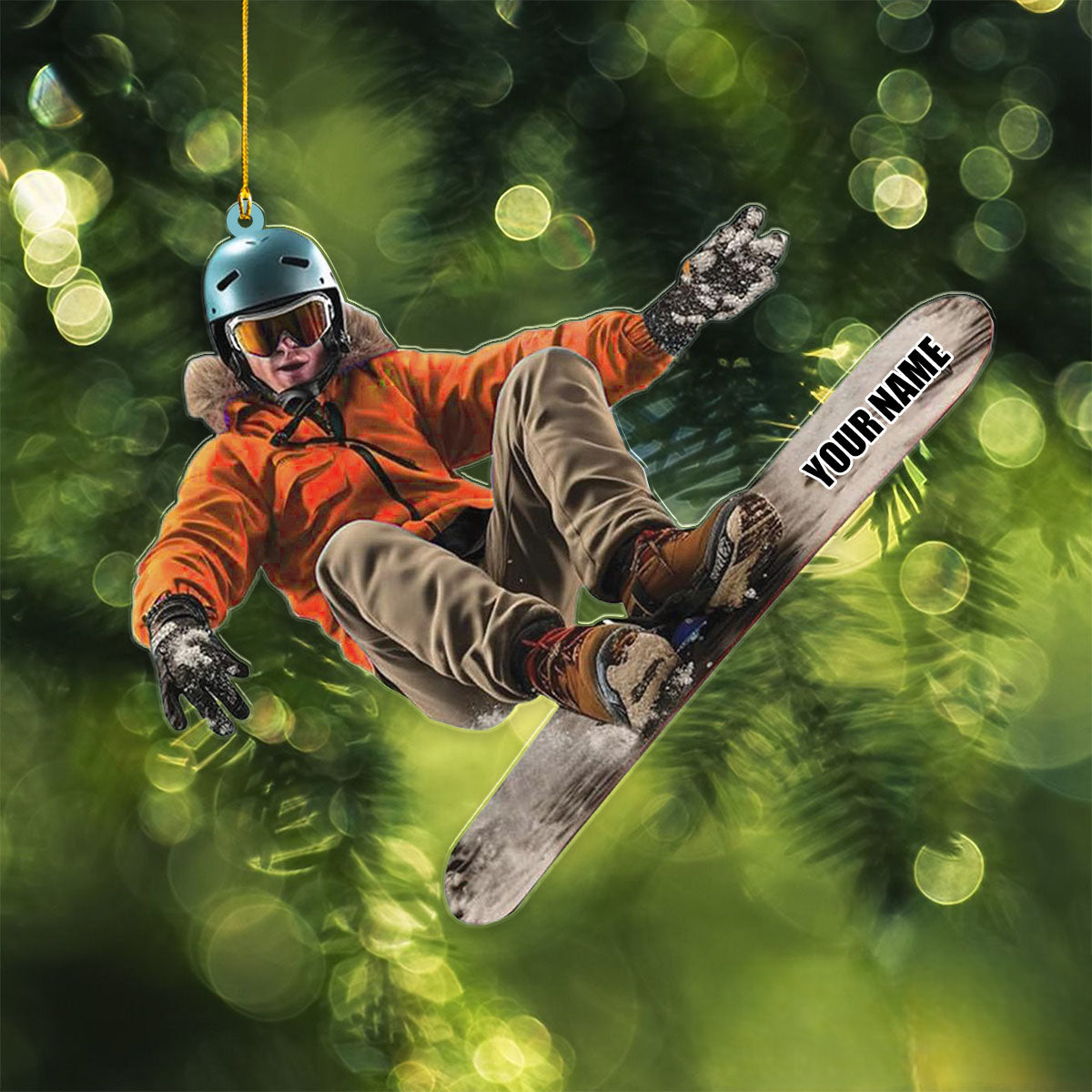Personalized Skiing Acrylic Ornament, Snowboard Ornaments, Christmas Gift For Skier