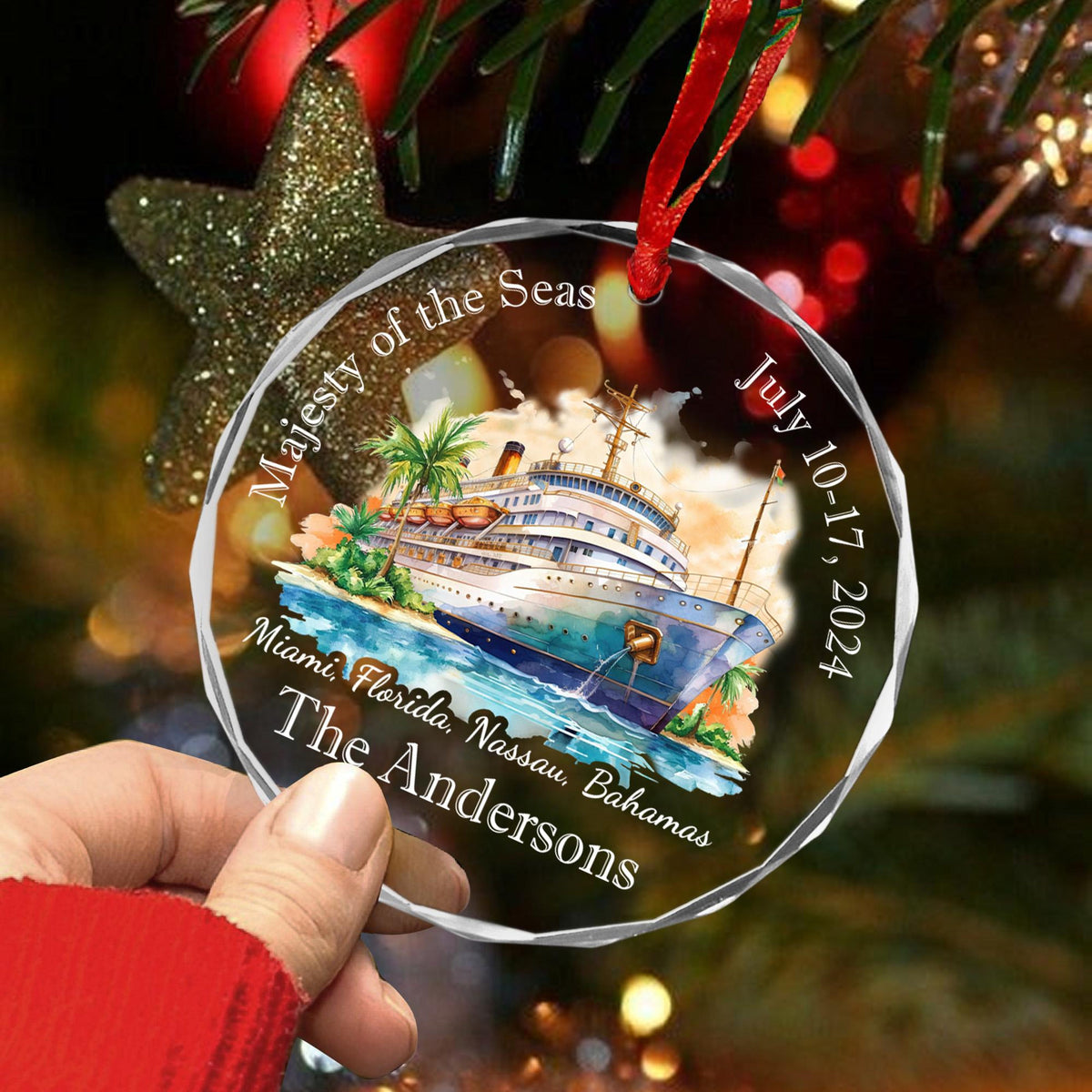 Personalized Cruise Ornament, Cruise Christmas Ornament Cruise Ship Ornament Personalized Vacation Keepsake Ornament Cruise Lover Gift