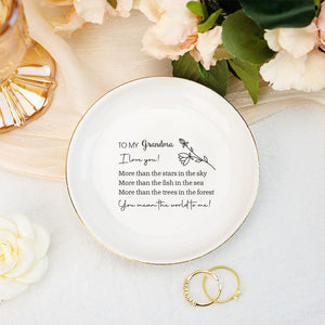 Thank you Text Ring Dish, Personalised Ring Dish for Grandma, Thank you Mom Jewelry Dish, Wedding Ring Holder for Nana, Thank you Gift