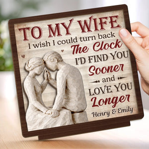 Our Love Holds Strong - Personalized Wooden Plaque With Flat Base - Anniversary Gift, Valentine's Day Gift For Couple