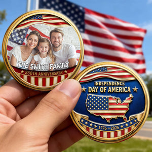 America 250 Legacy Family - Personalized Commemorative Keepsake Coin - Patriotic Gift, 4th Of July Gift For Family