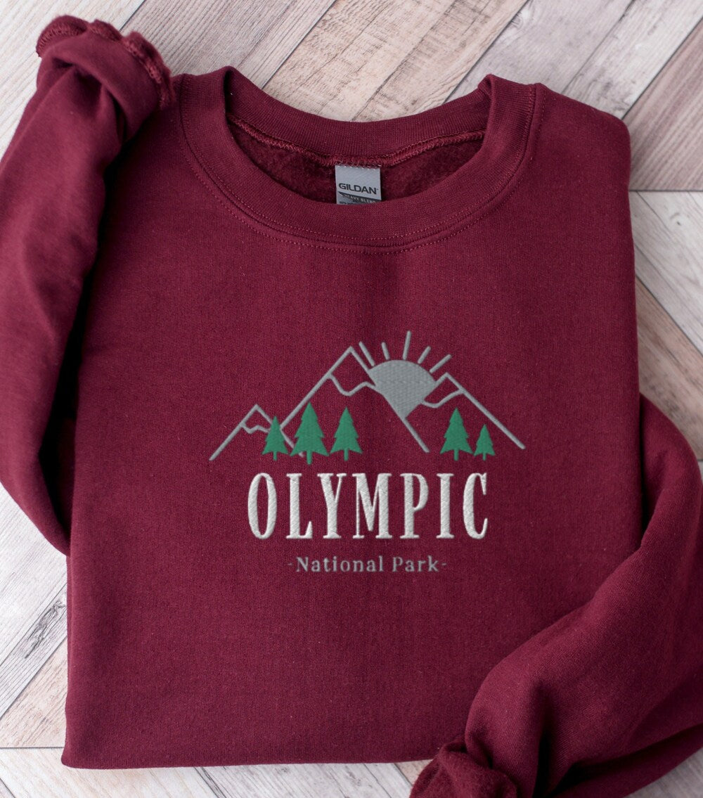 Olympic Sweatshirt, Olympic National Park, Embroidered Sweatshirt, National Park Sweater, Embroidered Sweater, Mountain Shirt