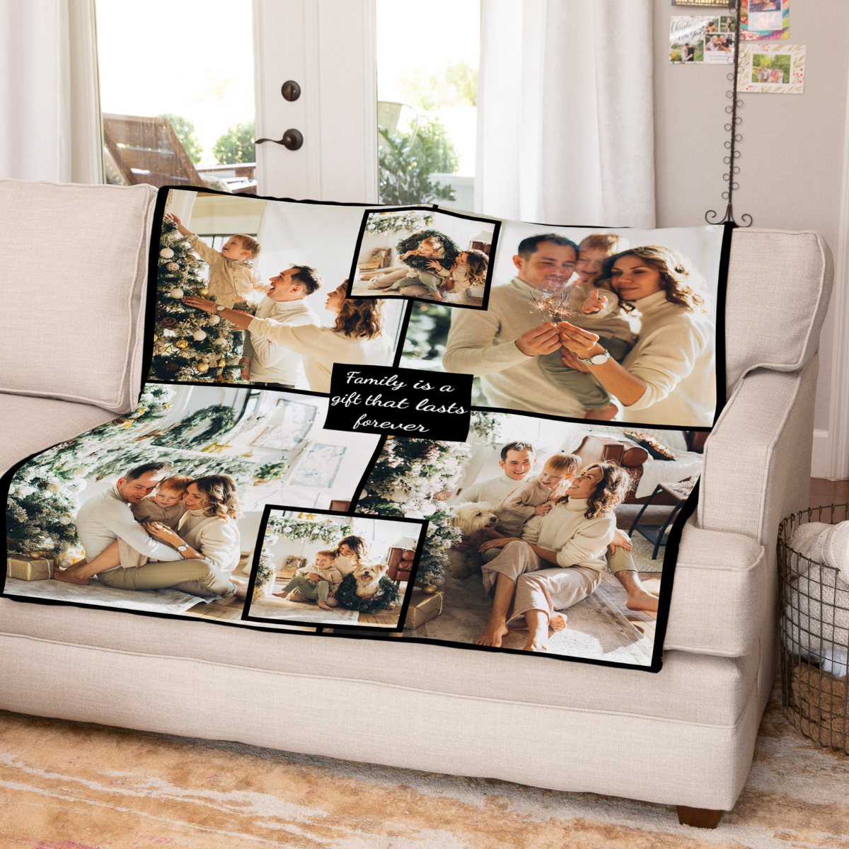 Custom Picture Text Blanket, Repair Picture Photo, Personalized Anniversary Wedding Photo Collage Name Blanket Gift for Her Him