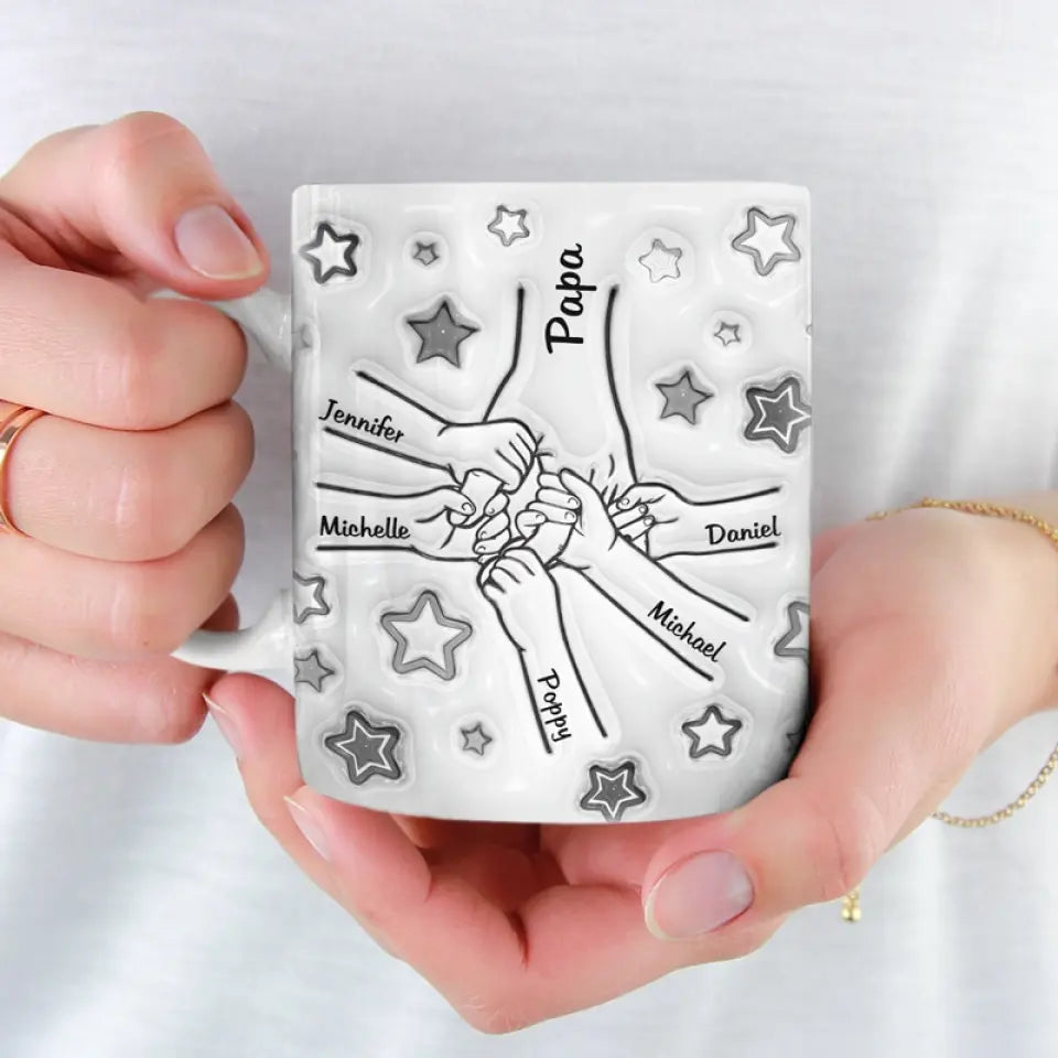 Kids Love Daddy - Personalized 3D Inflated Effect Printed Mug - Gift For Father, Father's Day, Birthday Gift