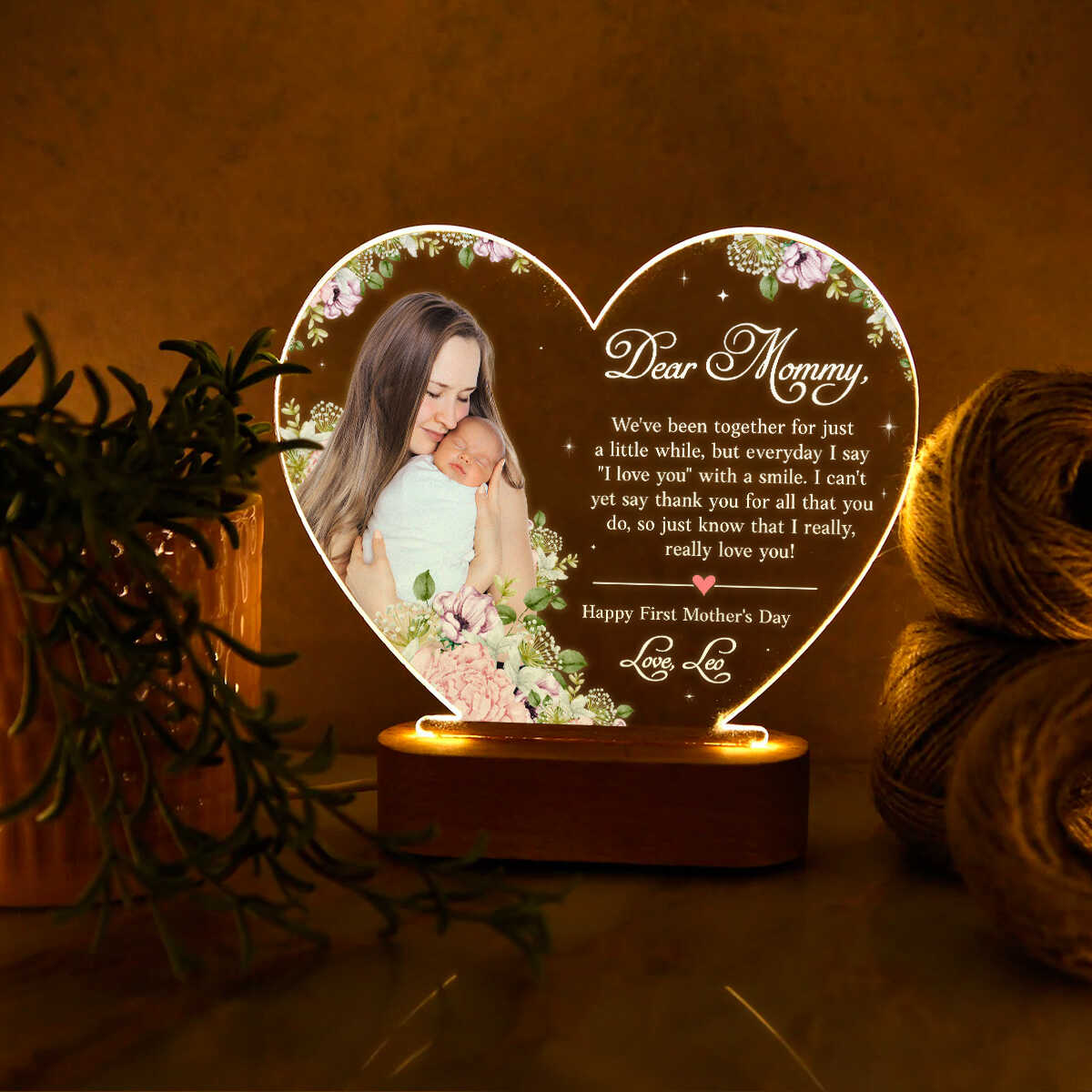 New Mom Personalized Night Light, First Mothers Day Gift For Mom, Mom Custom Night Light, New Mom Gifts