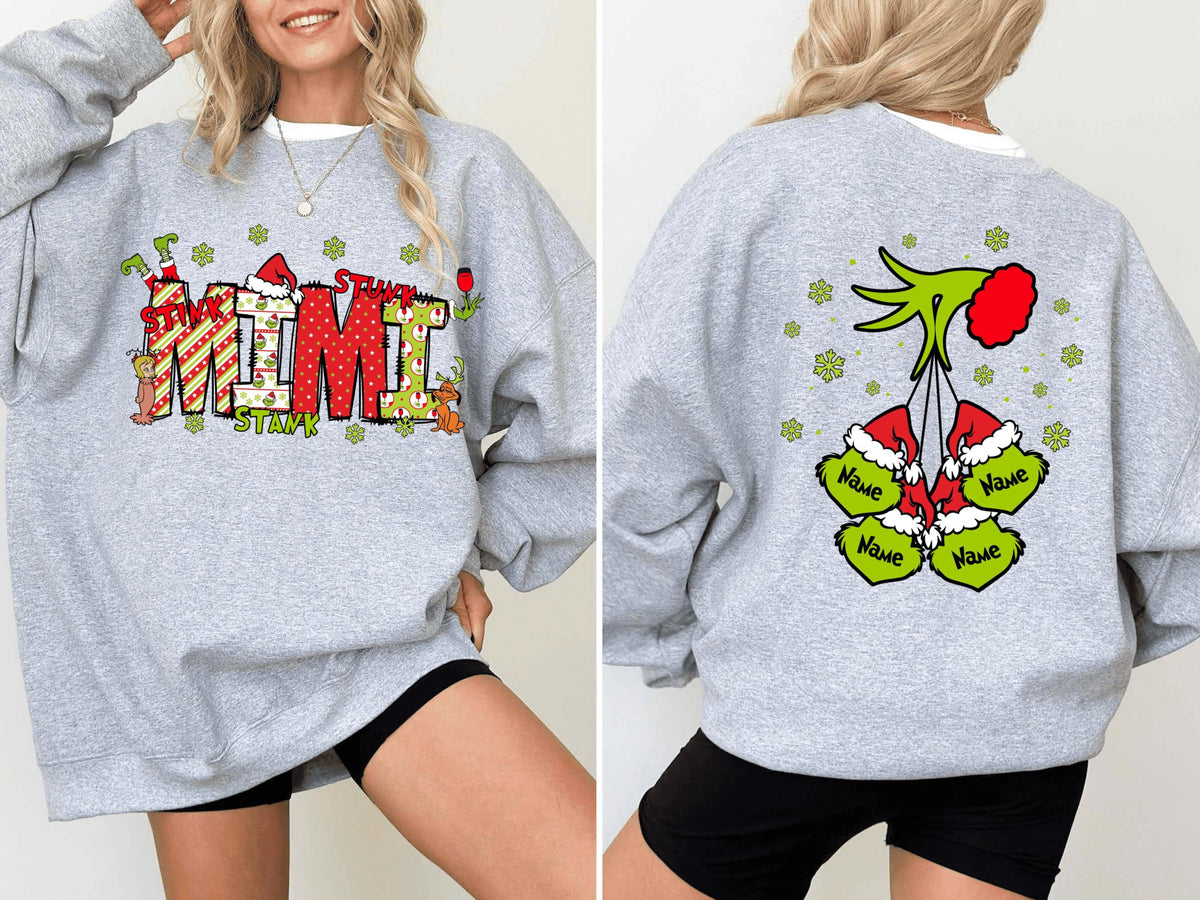 Stink Grandma Custom Kids Name - Personalized Sweatshirt - Christmas Gift For Grandma