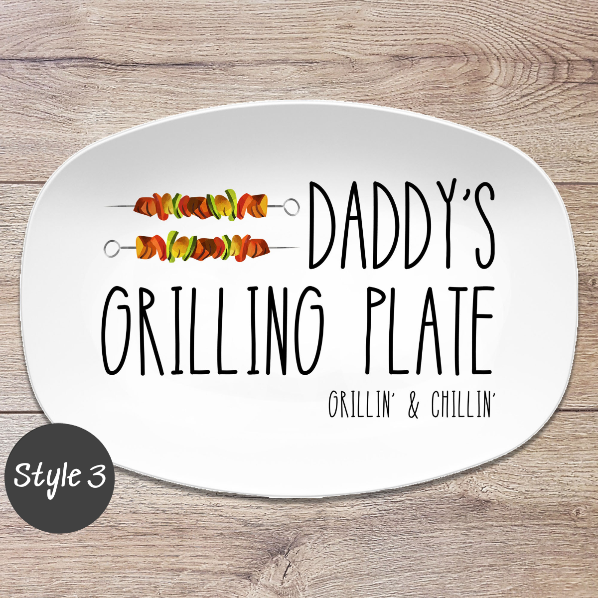 Grilling BBQ Plate, Personalized Serving Tray Platter, Father's Day Gift for BBQ Lover, Gifts for Him, Outdoor Poolside