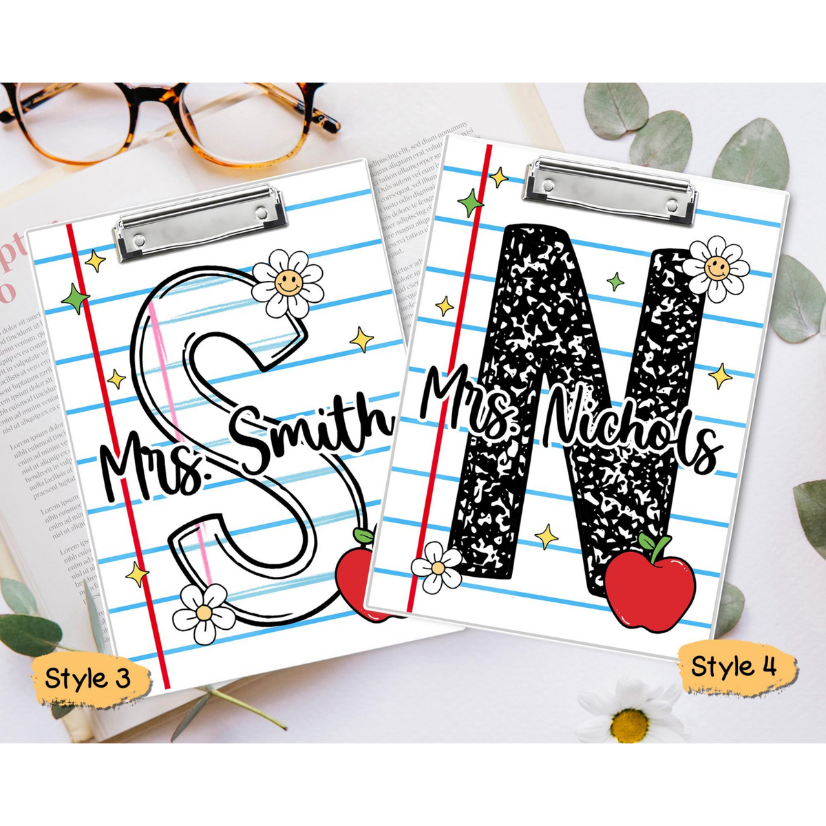 Personalized Teacher Clipboard, Custom Teacher Clipboard, Teacher Appreciation Gifts, Kindergarten Teacher Gift, Teacher Initial Name Gift