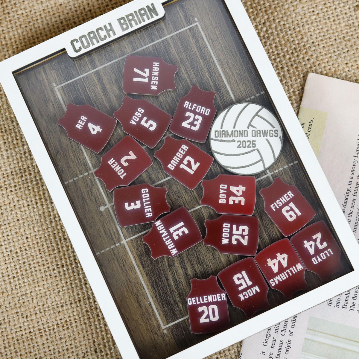 Volleyball Fridge Magnetic Photo Frame, Volleyball Shaker, Personalized Volleyball Senior Keepsake, Magnet Picture Frame for Coach Manager