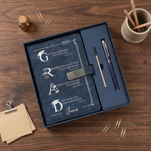 Personalized Graduation Motivation God Has Great Plan For You Notebook Set, Graduation Gift For Class Of 2026, Custom Religious Journal Gift