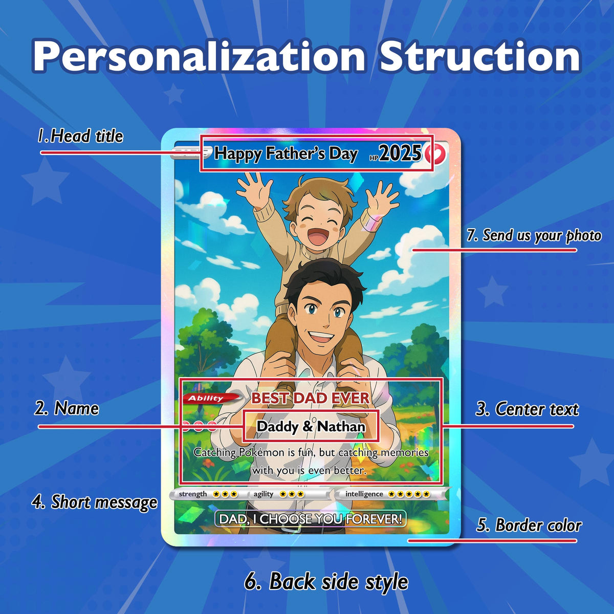 Father's Day Gift for Dad, Custom Father's Day Card, Personalized Gamer Dad Gift, Keepsake Card, Father's Day Or Birthday Gift For Dad