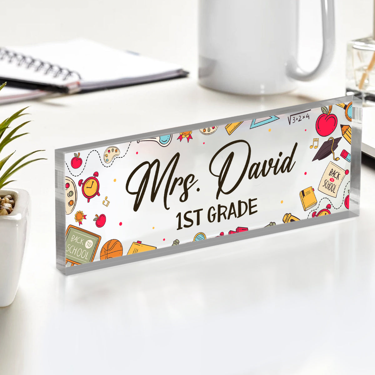 Personalized Acrylic Name Plate For Teacher, Custom Name Teacher Gift, Teacher Desk Plaque, Teacher Gift For Women, Gifts For Teachers From Students
