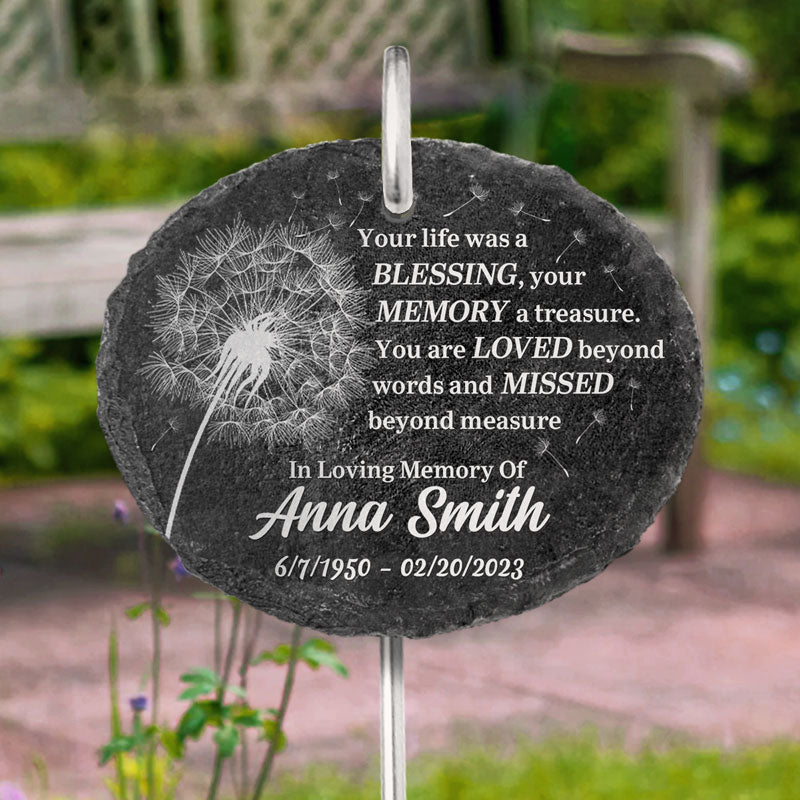 Thank You For Your Blessing Life - Personalized Slate Plaque - Sympathy Gift For Family Members, Memorial Gift