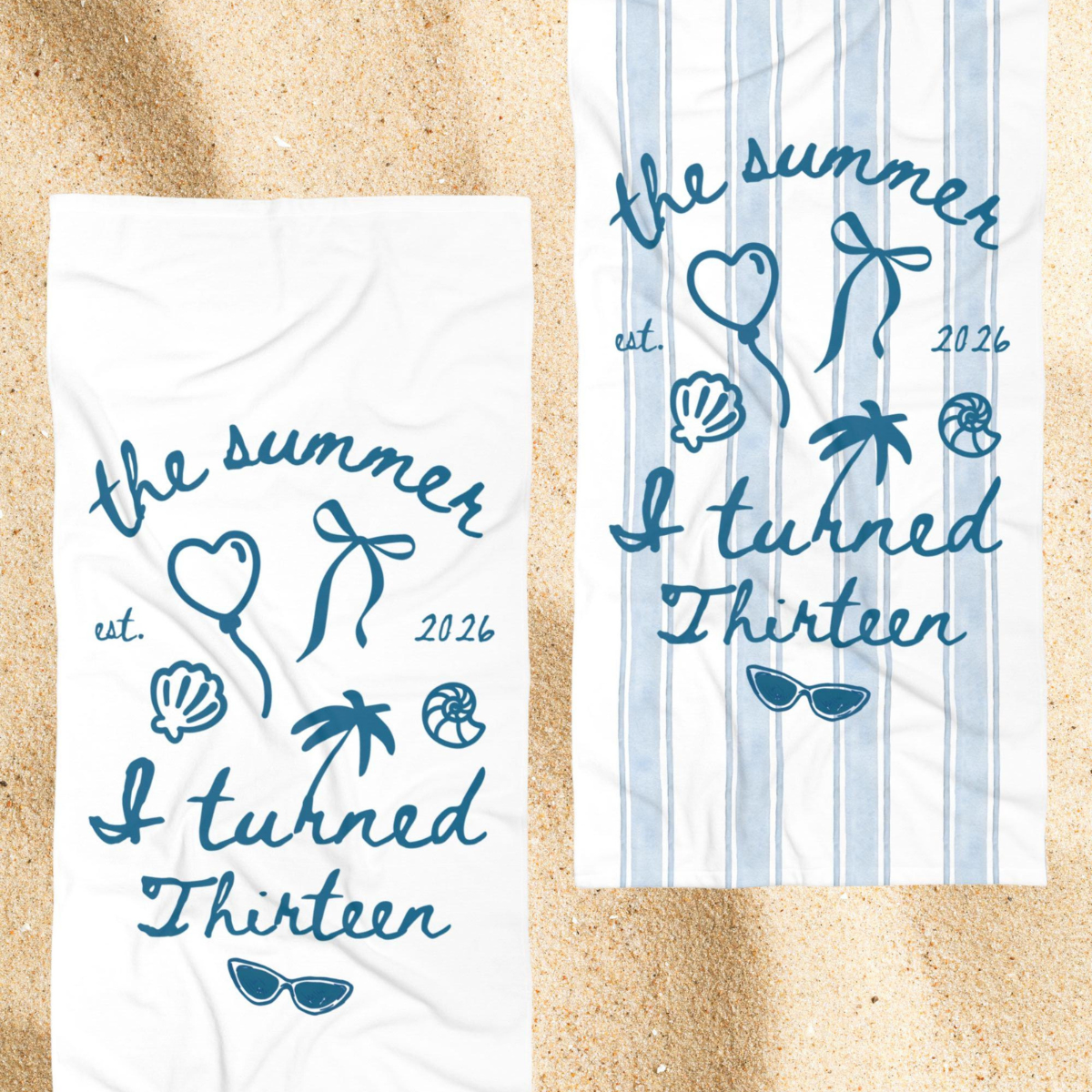13th Birthday Gift For Her, The Summer I Turned 13 Coastal Beach Towel, Teenager Girl Bday Gift for Daughter