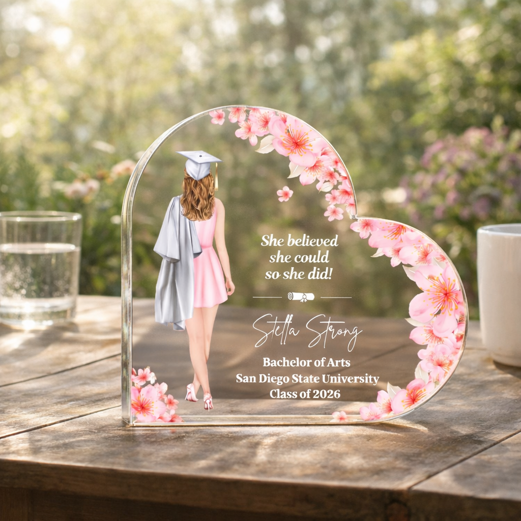 Personalized Acrylic Plaque Graduation Gift for Daughter Niece Granddaughter, Grad Gifts for Her, High school, College Graduation, Masters