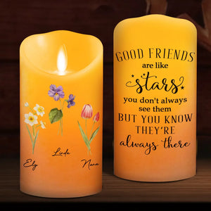 Good Friends Are Like Stars - Personalized LED Candle - Gift For Sisters, Besties