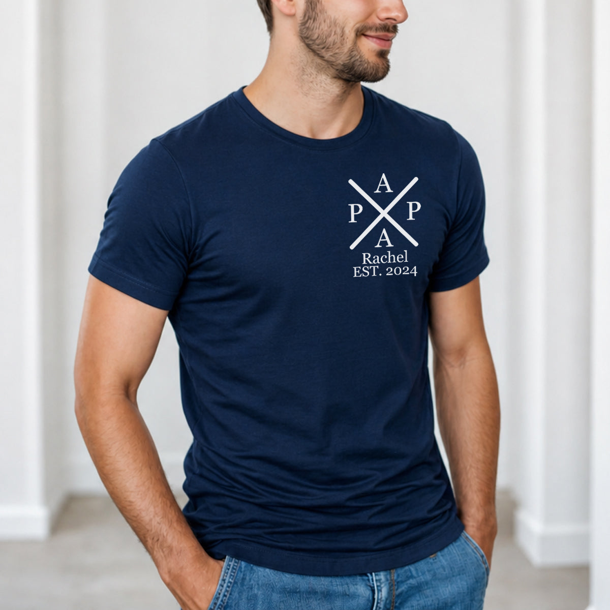 Timeless fatherhood: Personalized dad shirt. Father's Day gift