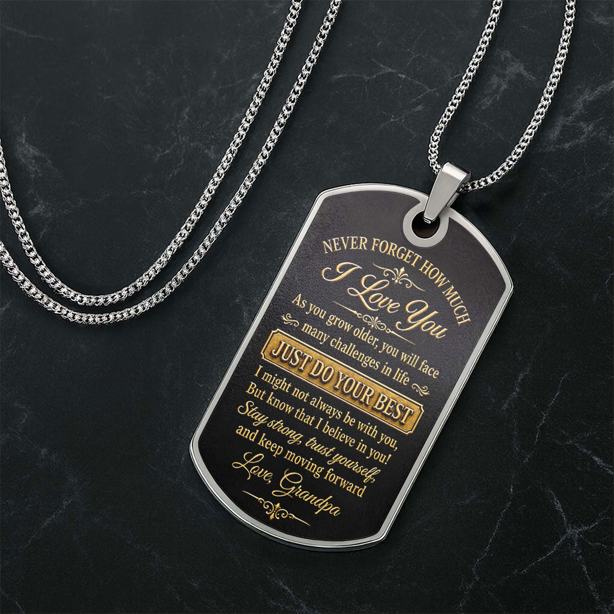 To My Grandson, Personalized Keychain, Gift For Grandson, Son