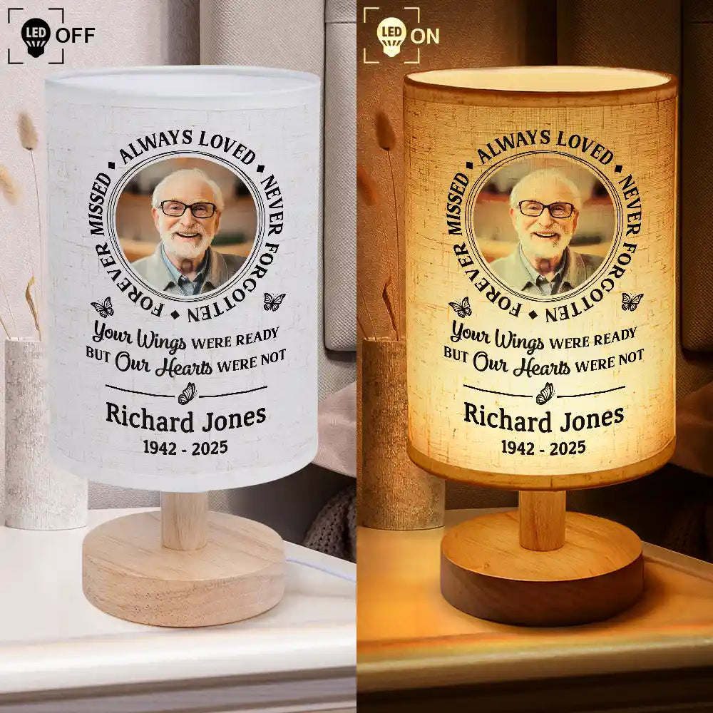 Custom Photo Memorial Always Loved Never Forgotten - Personalized Fabric Lamp - Memorial Gift