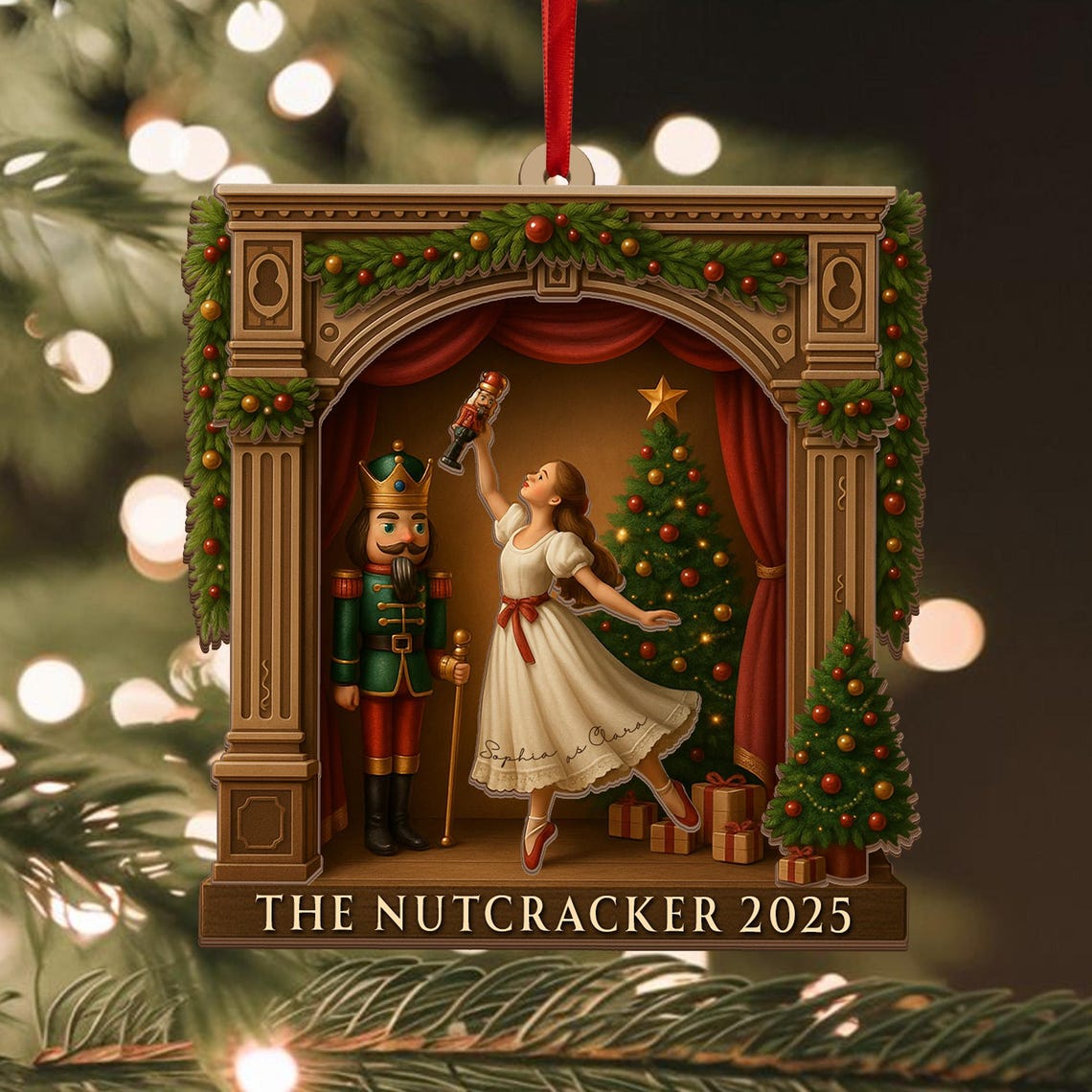Personalized Nutcracker Clara Christmas Ornament, Nutcracker Acrylic Shaped Ornament, Clara Ballet Dancer Gift Ballerina Gift, Nutcracker Gift