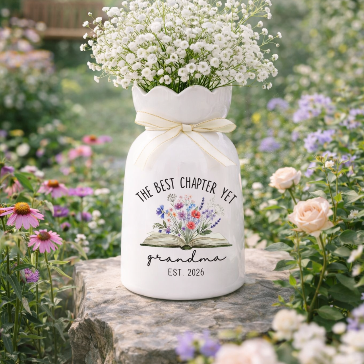 The Best Chapter Yet Grandma Flower Vase 2026, New Grandma Gift, Mothers Day Gift for Grandma, Gift For Mom, Grandma Nana Nanny Vase