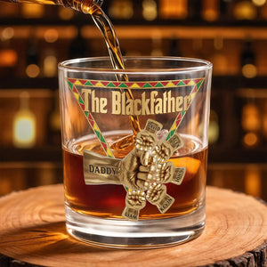 The Black Father 11oz Whiskey Glass - Personalized Gifts For Dad Father's Day