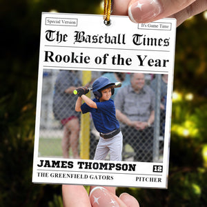 Rookie Of The Year Custom Kid's Photo - Personalized Acrylic Ornament - Christmas Gift, Birthday Gift For Kid, Family