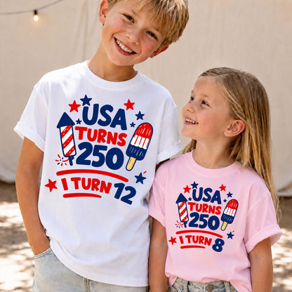 Our Little Sparkler - Custom Kids T-shirt - Personalized America 250th Anniversary Gifts For Kids