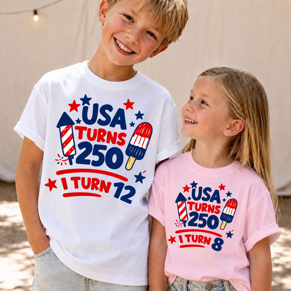 Our Little Sparkler - Custom Kids T-shirt - Personalized America 250th Anniversary Gifts For Kids