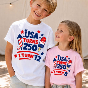 Our Little Sparkler - Custom Kids T-shirt - Personalized America 250th Anniversary Gifts For Kids
