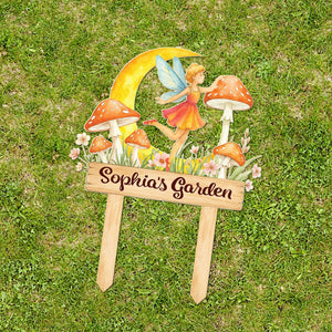 Personalized Fairy Garden Stake, Fairy Mushroom Yard Sign, Gardening Gift, Outdoor Decoration, Gift for Kids, Niece Gift, Lawn Decor