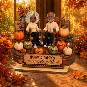 Grandpa & Grandma's Pumpkin Patch - Personalized Wooden Plaque - Cozy Fall Decor for Grandparents