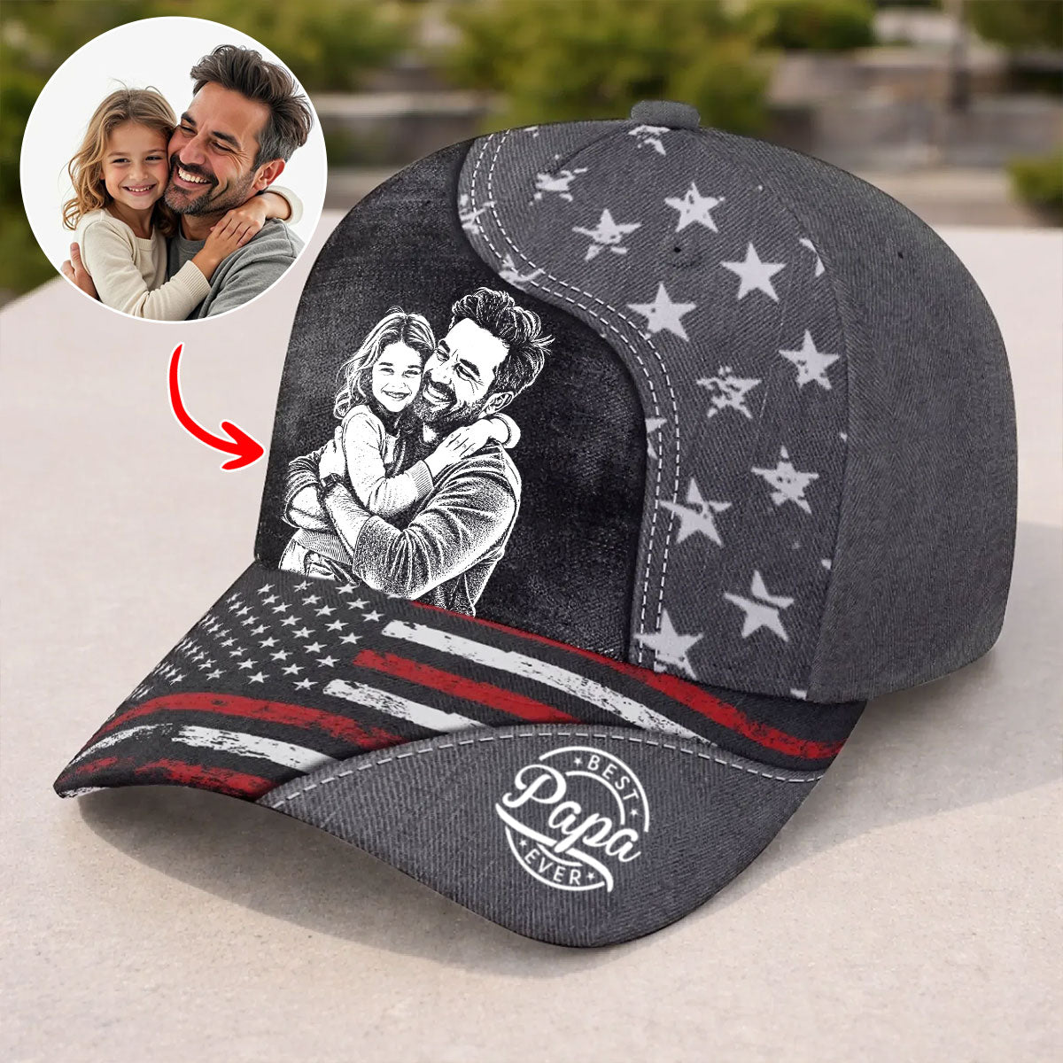 Custom Photo Cap - Personalized Father's Day Birthday Gifts For Dad, Grandpa - Forever Proud Of You