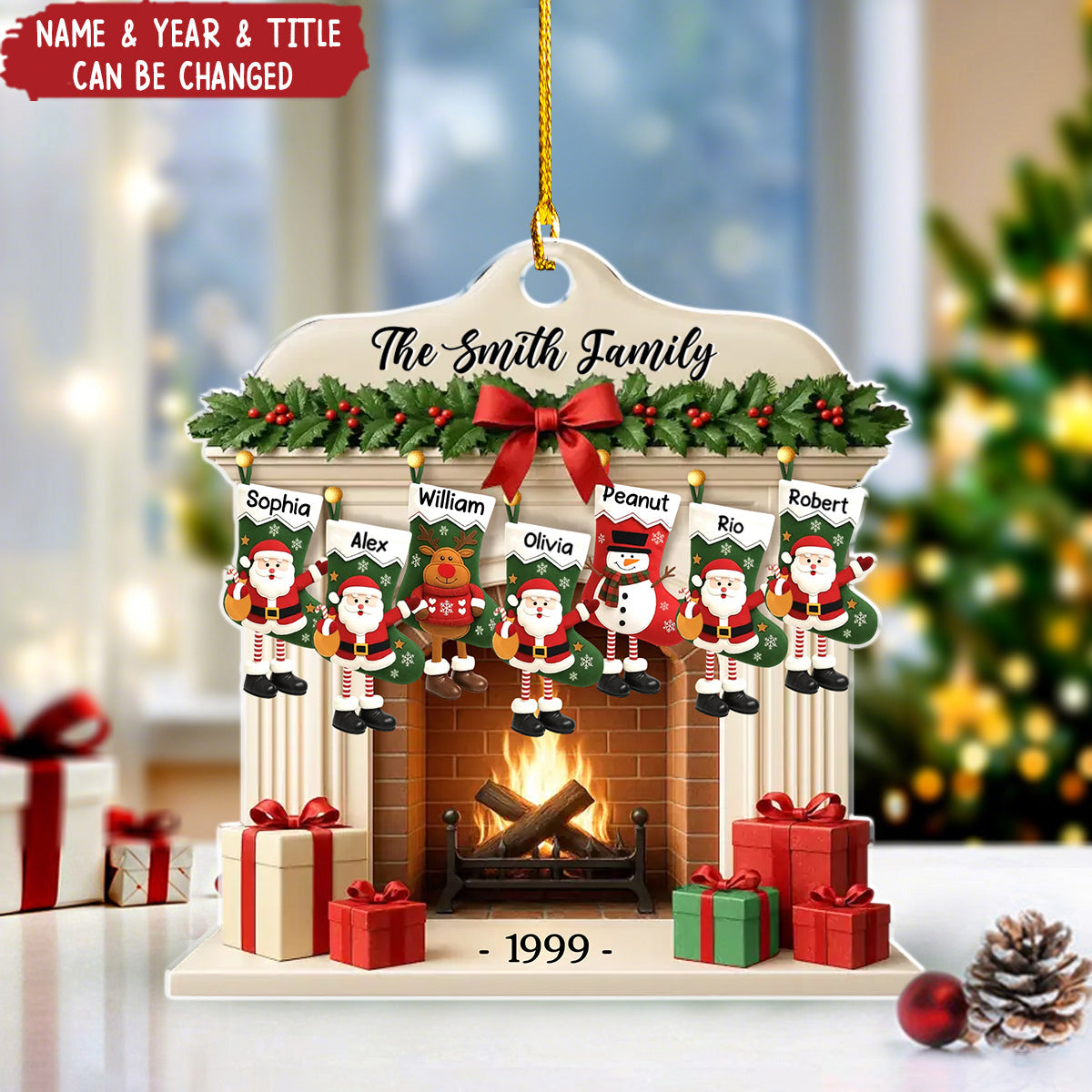 Christmas Glows Where Hearts Gather - Personalized Acrylic Ornament - Christmas Gift For Family