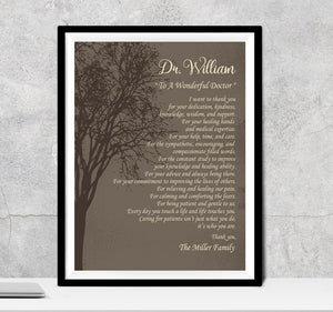 Doctor Gift, A Wonderful Doctor Poem A Truly Great Doctor Appreciation Gift Doctor Thank You Doctor Doctors Day Physician Gratitude Medical