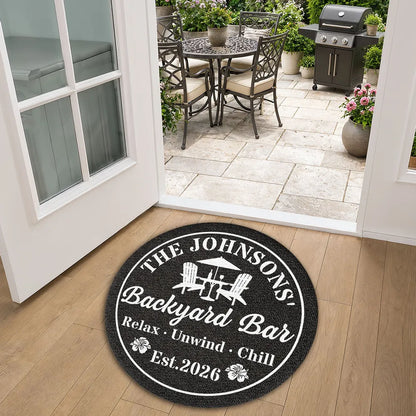 Welcome To Our Backyard Oasis - Personalized Custom Doormat - Summer Gift For Family, Backyard Decoration