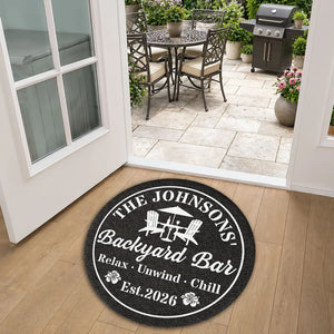 Welcome To Our Backyard Oasis - Personalized Custom Doormat - Summer Gift For Family, Backyard Decoration