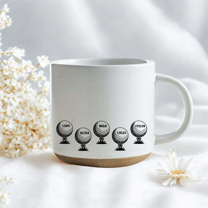 Father's Day Gift, Custom Best Dad By Par With Kid Names Pottery Mug, Personalized Golf Gift For Granpa Dad, Golf Dad Gift 2026, New Dad Gift