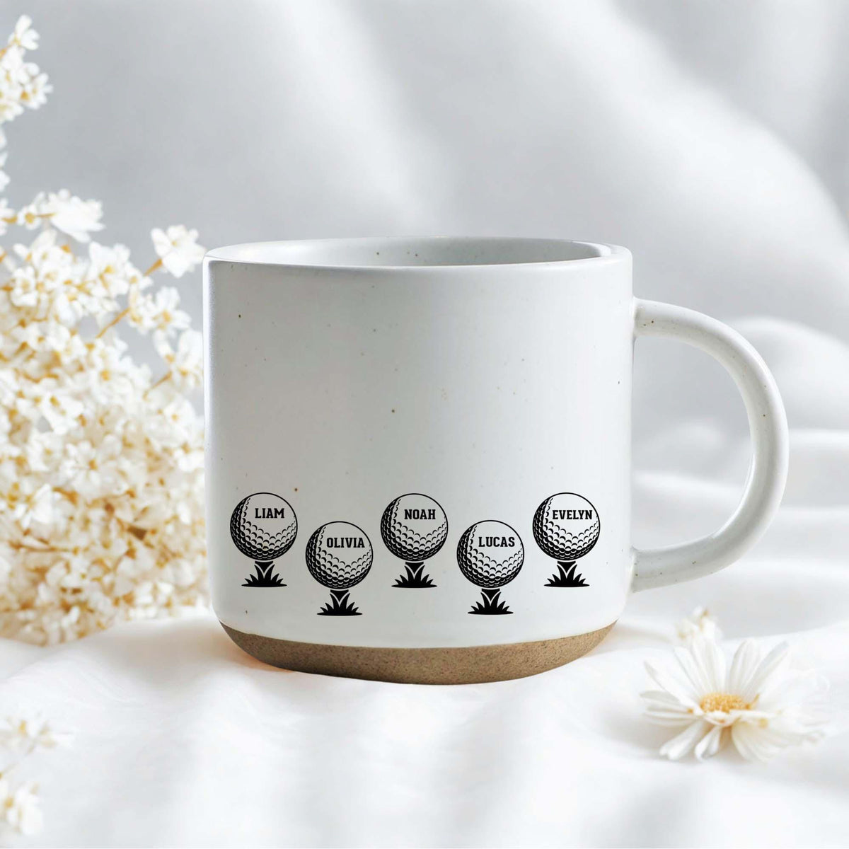 Father's Day Gift, Custom Best Dad By Par With Kid Names Pottery Mug, Personalized Golf Gift For Granpa Dad, Golf Dad Gift 2026, New Dad Gift