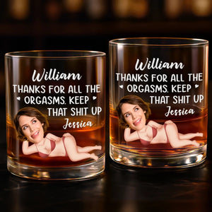 Keep That Thing Up - Personalized Whiskey Glass - Anniversary Gift, Valentine's Day Gift For Husband, Boyfriend