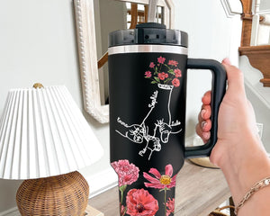 Mom With Flowers Custom Kids Name - Personalized Tumbler - Gift For Mother 3_4e8fbd34-b45a-4379-af59-564f1b99f74f.jpg?v=1713942584