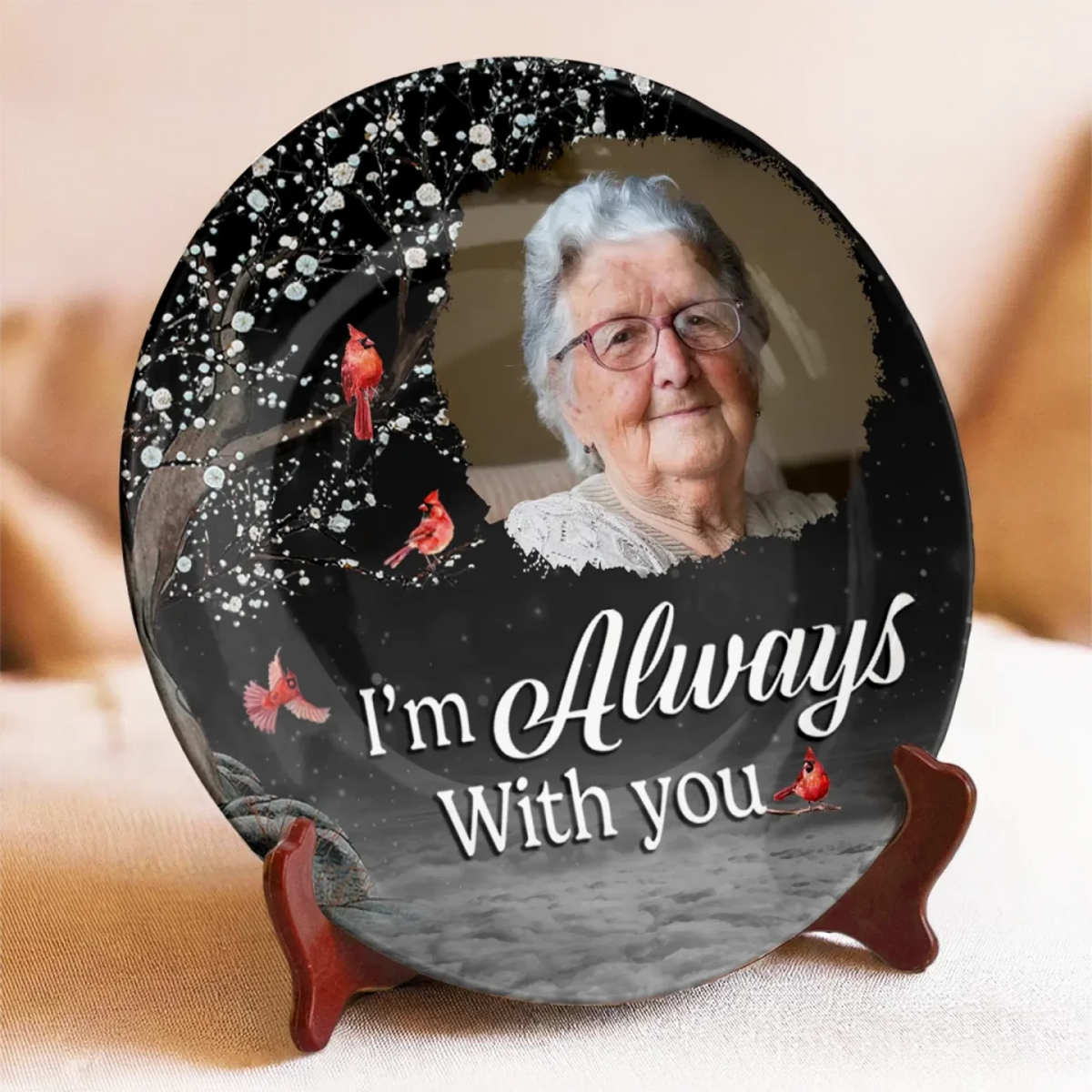 I Am Always With You - Personalized Ceramic Plate - Memorial Gift, Sympathy Gift For Family Members