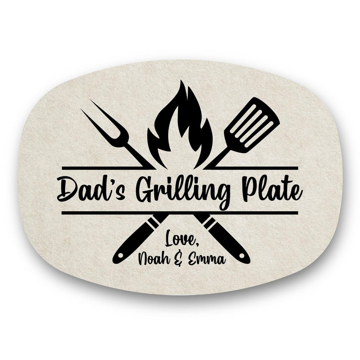 Custom Grilling Plate for Dad Grandpa - Personalized Platter - Gift with Kids' Names Grill Plate Gift for Dad Gift for Father's Day
