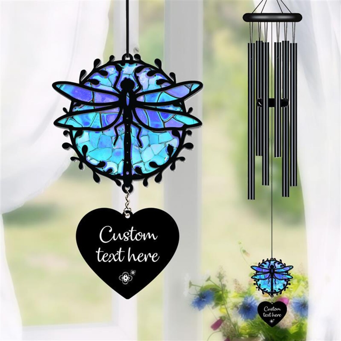 Personalized Dragonfly Wind Chime, Dragonfly Wind Chime, Dragonfly Suncatcher Wind Chime, Dragonfly Lover Gift, Memorial Wind Chime